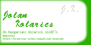 jolan kolarics business card